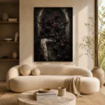 Burgundy & Deep Plum Dark Rose Gothic Wall Art Canvas Print - Image 9
