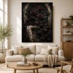 Burgundy & Deep Plum Dark Rose Gothic Wall Art Canvas Print - Image 10