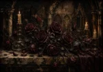 Burgundy & Deep Wine Dark Rose Wall Art Canvas Print