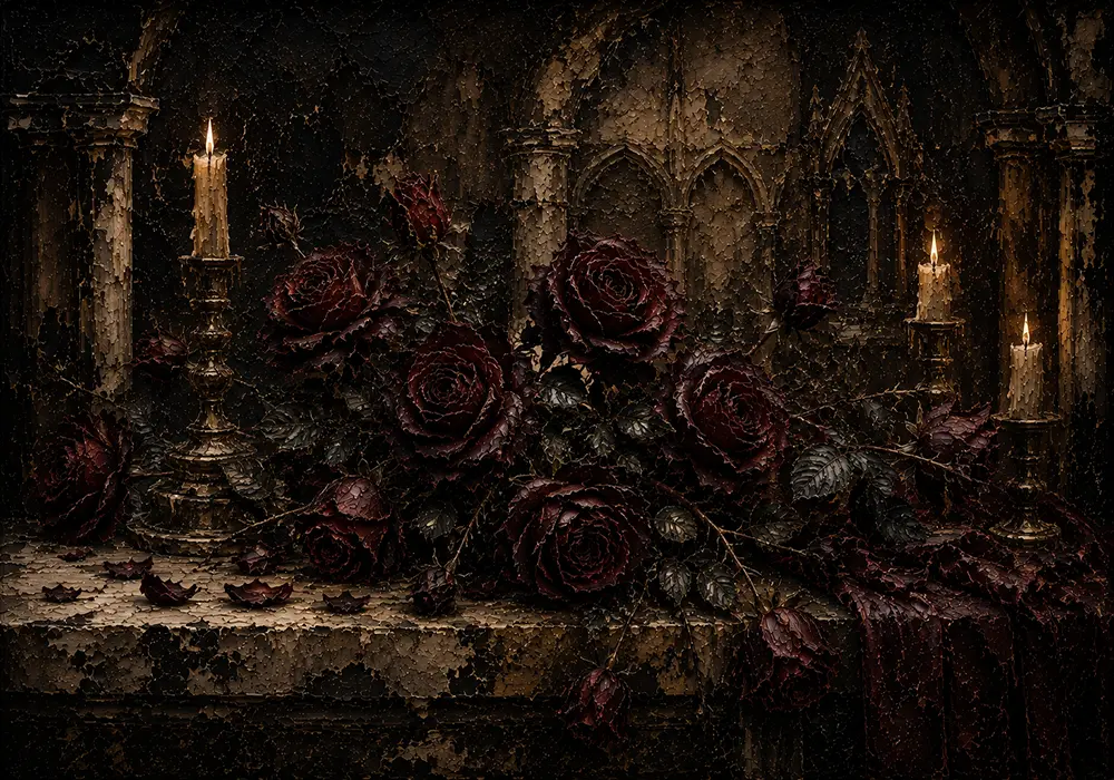 Burgundy & Deep Wine Dark Rose Wall Art Canvas Print