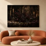 Burgundy & Deep Wine Dark Rose Wall Art Canvas Print - Image 3