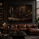 Burgundy & Deep Wine Dark Rose Wall Art Canvas Print - Image 4
