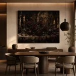Burgundy & Deep Wine Dark Rose Wall Art Canvas Print - Image 5