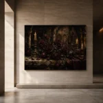 Burgundy & Deep Wine Dark Rose Wall Art Canvas Print - Image 6