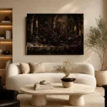 Burgundy & Deep Wine Dark Rose Wall Art Canvas Print - Image 7