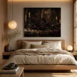 Burgundy & Deep Wine Dark Rose Wall Art Canvas Print - Image 9