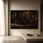 Burgundy & Deep Wine Dark Rose Wall Art Canvas Print - Image 11