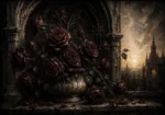 Burgundy & Muted Plum Dark Rose Gothic Wall Art Canvas Print