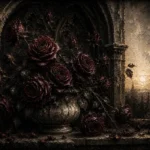 Burgundy & Muted Plum Dark Rose Gothic Wall Art Canvas Print