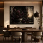 Burgundy & Muted Plum Dark Rose Gothic Wall Art Canvas Print - Image 5