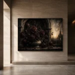 Burgundy & Muted Plum Dark Rose Gothic Wall Art Canvas Print - Image 6