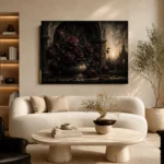 Burgundy & Muted Plum Dark Rose Gothic Wall Art Canvas Print - Image 7