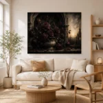 Burgundy & Muted Plum Dark Rose Gothic Wall Art Canvas Print - Image 8