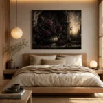 Burgundy & Muted Plum Dark Rose Gothic Wall Art Canvas Print - Image 9