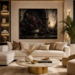 Burgundy & Muted Plum Dark Rose Gothic Wall Art Canvas Print - Image 10