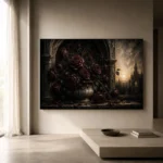 Burgundy & Muted Plum Dark Rose Gothic Wall Art Canvas Print - Image 11