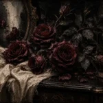 Burgundy & Soft Espresso Dark Rose Wall Art Canvas Print