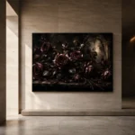 Burgundy & Smoky Brown Dark Rose Gothic Wall Art Canvas Print - Image 6