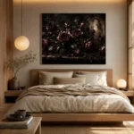 Burgundy & Smoky Brown Dark Rose Gothic Wall Art Canvas Print - Image 9