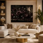 Burgundy & Smoky Brown Dark Rose Gothic Wall Art Canvas Print - Image 10