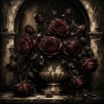 Burgundy & Ivory Dark Rose Gothic Wall Art Canvas Print