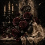 Burgundy & Ivory Ceremonial Dark Rose Wall Art Canvas Print