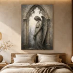 Stone & Ivory Angel Statue Gothic Wall Art Canvas Print - Image 8