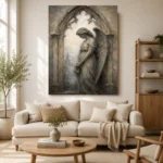 Stone & Ivory Angel Statue Gothic Wall Art Canvas Print - Image 10