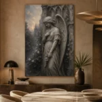 Stone Gray Angel Statue Gothic Wall Art Canvas Print - Image 7