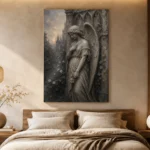 Stone Gray Angel Statue Gothic Wall Art Canvas Print - Image 8