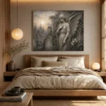 Mist Gray & Ivory Garden Angel Gothic Wall Art Canvas Print - Image 9