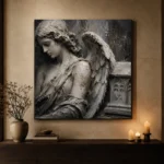 Stone & Ivory Reliquary Angel Statue Wall Art Canvas Print - Image 6