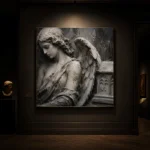 Stone & Ivory Reliquary Angel Statue Wall Art Canvas Print - Image 7