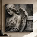 Stone & Ivory Reliquary Angel Statue Wall Art Canvas Print - Image 9