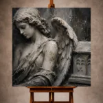 Stone & Ivory Reliquary Angel Statue Wall Art Canvas Print - Image 10