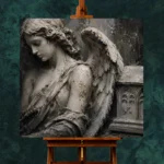 Stone & Ivory Reliquary Angel Statue Wall Art Canvas Print - Image 11