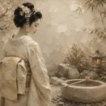 Contemplative Ivory Zen Japanese Geisha Art Canvas Print