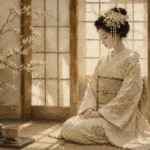 Peaceful Morning Ivory Shoji Japanese Geisha Art Canvas Print