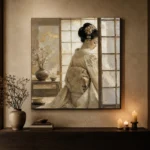 Dreamy Ivory Shoji Japanese Geisha Art Canvas Print - Image 6