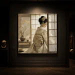 Dreamy Ivory Shoji Japanese Geisha Art Canvas Print - Image 7