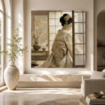 Dreamy Ivory Shoji Japanese Geisha Art Canvas Print - Image 8