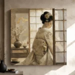 Dreamy Ivory Shoji Japanese Geisha Art Canvas Print - Image 9
