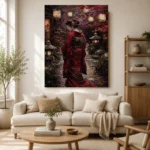Crimson & Plum Japanese Geisha Art Canvas Print - Image 10