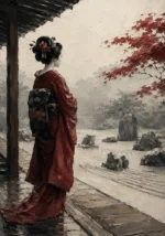 Crimson & Stone Zen Garden Japanese Geisha Art Canvas Print