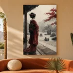 Crimson & Stone Zen Garden Japanese Geisha Art Canvas Print - Image 6