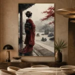 Crimson & Stone Zen Garden Japanese Geisha Art Canvas Print - Image 7