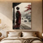 Crimson & Stone Zen Garden Japanese Geisha Art Canvas Print - Image 8
