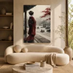 Crimson & Stone Zen Garden Japanese Geisha Art Canvas Print - Image 9