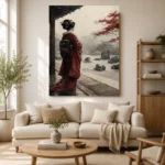 Crimson & Stone Zen Garden Japanese Geisha Art Canvas Print - Image 10