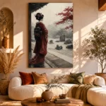 Crimson & Stone Zen Garden Japanese Geisha Art Canvas Print - Image 11